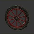 High Quality Car Wheel Component With Red Spokes Black Hub And Gray Tire