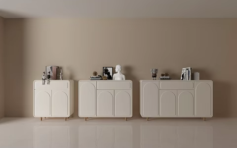 Cream Style Shoe Cabinet Home Doorway Wall Large Capacity Entrance Integrated Solid Wood Storage Light Luxury Shoe Rack 3d model