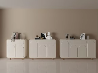 Cream Style Shoe Cabinet Home Doorway Wall Large Capacity Entrance Integrated Solid Wood Storage Light Luxury Shoe Rack 3d model