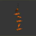 Fresh Carrots with Green Tops Vertically Strung on a Metal Rod for Vibrant Food