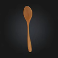 Natural Wooden Spoon Cooking Utensil With Smooth Handle Isolated On Black