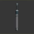 Blue Cylindrical Mechanical Shaft With Metal End Connectors And Glossy Surface