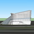Modern Architectural 3D Model With Unique Geometric Shape And Streamlined Design 3d model