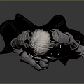 Game Movie Character With Silver Hair In Medieval Armor Holding Sword And Black Cape