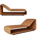 Unique-shaped Modern Sofa With Sleek Brown Leather And Curved Design 3d model