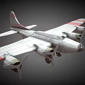 Passenger Aircraft In Red And White With Four Engines And Star Emblem On Wing