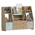 Kids Bed With Bookshelf Storage Drawers And Bins For Children's Room Toys And Books