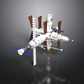 Detailed Space Station Structure With Solar Panels And Orbital Modules For Cosmic Exploration