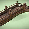 Chinese Style Stone Bridge With Arched Structure Decorative Railings And Posts 3d model