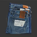 Blue Denim Jeans Stacked With High Flex Label For Modern Casual Wear
