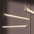 Modern Linear Chandeliers Transparent Shade Gold Frame Warm Light Sleek Design