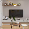 Modern Living And Dining Room Interior With Chandelier Sofa Coffee Table And Plants