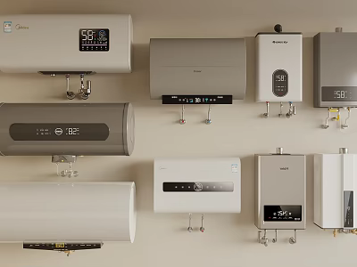 Various Modern Wall Mounted Electric Water Heaters For Home Use Applications 3d model