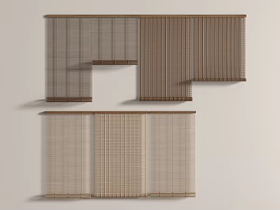 New Chinese Curtain New Chinese Bamboo Curtain Roller Curtain 3d model