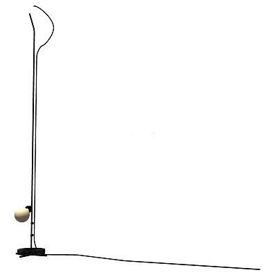 Modern Sleek Floor Lamp With Slender Pole And Round White Lampshade For Interior Decor 3d model
