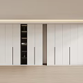 Modern White Wardrobe Storage Design With Sliding Doors Open Shelves And Drawers