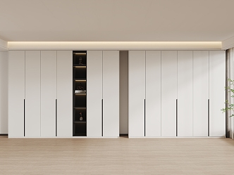 Modern Minimalist Wardrobe Modern Wardrobe Flat Door Wardrobe to Top Wardrobe 3d model