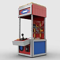 Building Blocks Claw Machine with Red Blue Gray Design Display Area Control Lever 3d model