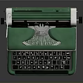 Vintage Green Typewriter With Retro Style Classic Design For Household Use