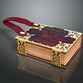 Elegant Decorative Storage Box With Red Strap And Golden Carved Patterns For Daily Use