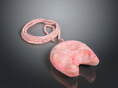 Pink Computer Desk Accessory With Soft Texture And Coiled Cord For Comfortable Setup 3d model