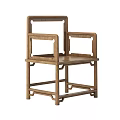 Traditional Wooden Dining Chairs Design With Carved Back Armrests And Solid Wood Frame