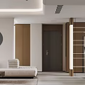 Modern Living Dining Room Interior With Beige Sofa Coffee Table Green Chair And Large Windows