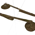 Natural Rustic Wood Pieces With Stone Bases For Decorative