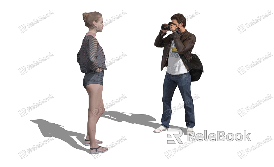 Modern double photo characters model