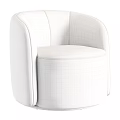 Modern Light Green Accent Chair With Curved Armrests Rounded Seat And Upholstered Fabric