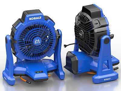 Kobalt Portable Blue Air Cooler Fan With Rechargeable Battery And Foldable Stand 3d model