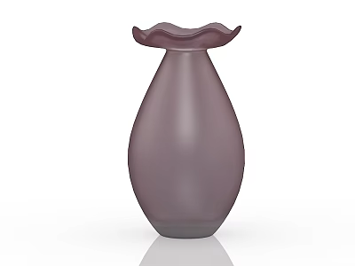 Elegant Purple Ceramic Vase With Petal Shaped Rim For Home Decor 3d model