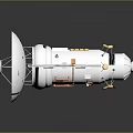 Modern Orbital Satellite With Blue Solar Panels And Metallic Body