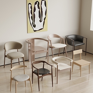 Nordic Dining Chair Single Chair 3d model