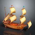 Modern Sailing Cartoon Sailing Small Sailing 3d model