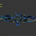 Futuristic Cosmic Spaceship Design With Glowing Green Accents And Advanced Structure