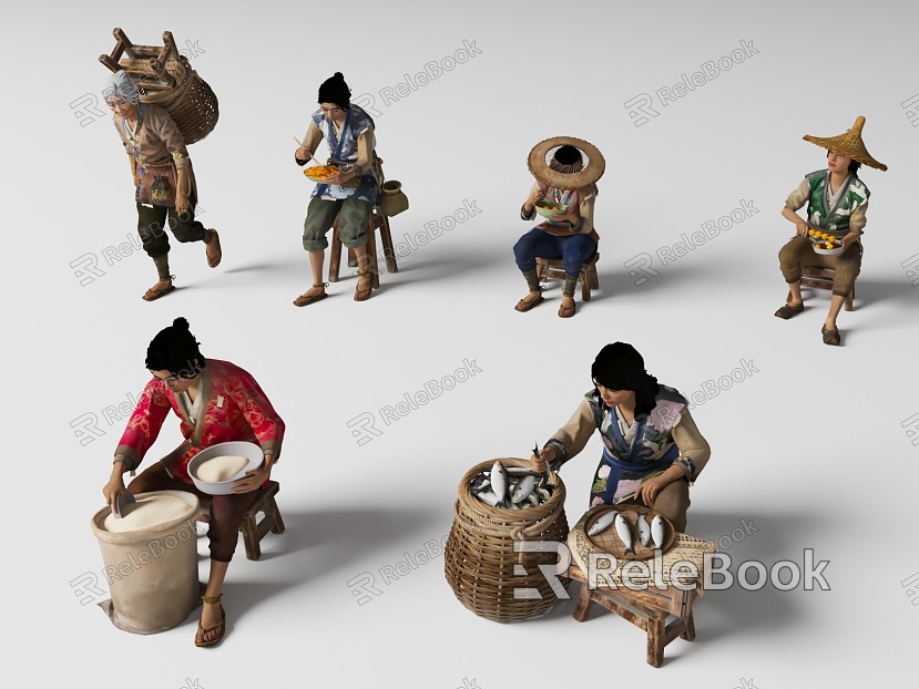 woman woman fisherman old fisherman farmer ancient figure fisherman farmer housewife old milk model