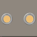 Modern LED Downlights With White Frame And Yellow Light Surface Design