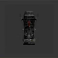 Mechanical Design Motorcycle With Jet Engine Red Seat Metal Parts And Yellow Logo