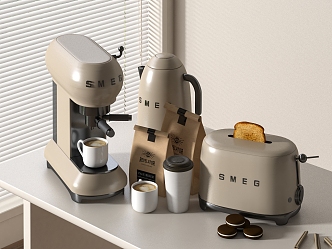 Kitchen appliances Coffee machine Electric kettle Juicer Bread machine 3d model