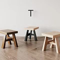 Modern Stool Shoe Changing Stool 3d model