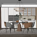 Modern Dining Table and Chair Combination Dining Table and Chair 3d model