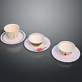 Everyday Living Essentials Paper Cups With Matching Saucers Featuring Colorful Decorative Patterns