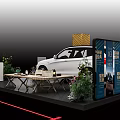 BMW X3 Car Exhibition Display With 5000mm Length Floral Decorations And Logo