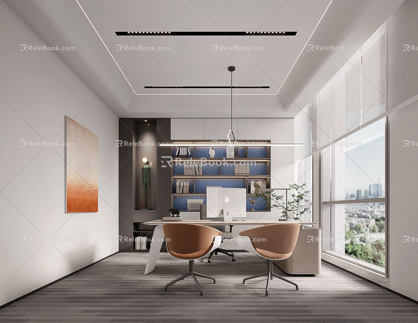 Modern Office Manager Room 3d model