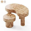 Modern Round Dining Table With Speckled Surface And Two Piece Design 3d model