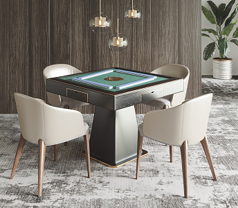 Light Luxury Mahjong Table and Chair 3d model