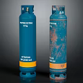 Commercial LPG Propane Gas Cylinders Two 20kg New And Rusted Equipment