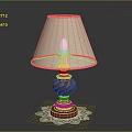 Classic Wooden Table Lamp With Spiral Base Beige Lampshade And Lace Doily