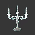 Classic Metal Candelabra With Three Candles And Curved Decorative Arms